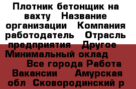 Плотник-бетонщик на вахту › Название организации ­ Компания-работодатель › Отрасль предприятия ­ Другое › Минимальный оклад ­ 50 000 - Все города Работа » Вакансии   . Амурская обл.,Сковородинский р-н